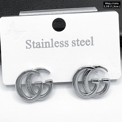 Сережки мед.сталь 10630 ( 1.3 см.)